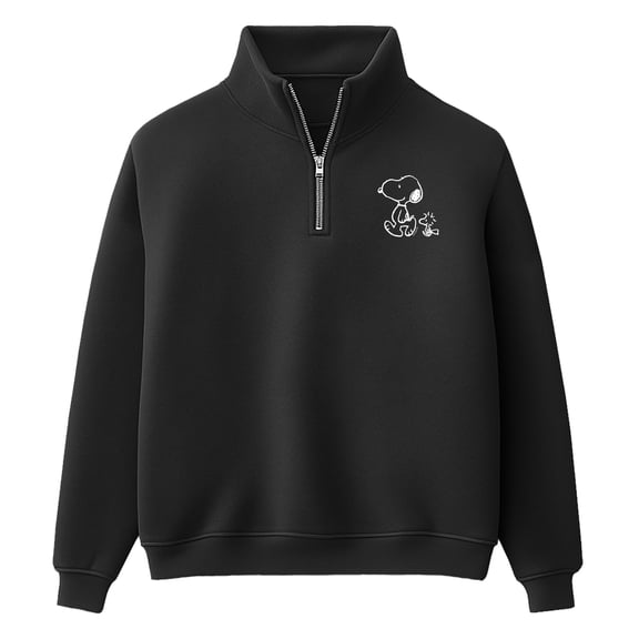 Peanuts - Snoopy Woodstock Walking Men's Quarter Zip Sweatshirt
