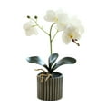 thumbnail image 2 of tasrioml Artificial Potted Plant Faux Moth Orchid Bonsai Desktop Artificial Potted Phalaenopsis Flowers for Home Dining Table Office Desk Decoration, 2 of 8