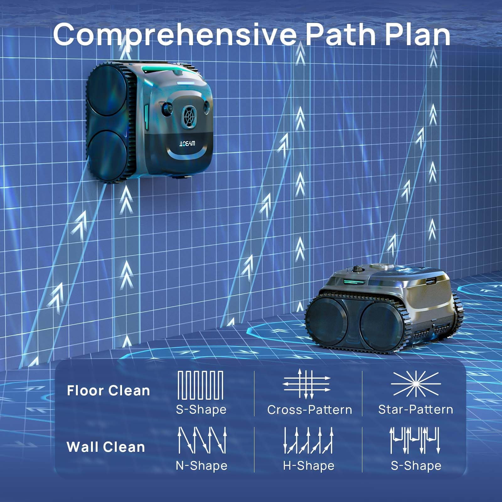 WYBOT C2 Vision Cordless Robotic Pool Cleaner, AI Vision Debris Detection, Triple Brushless Motors, Wall & Waterline Cleaning, Dual Ultra-Fine Filtration, App Control, Grey & Green