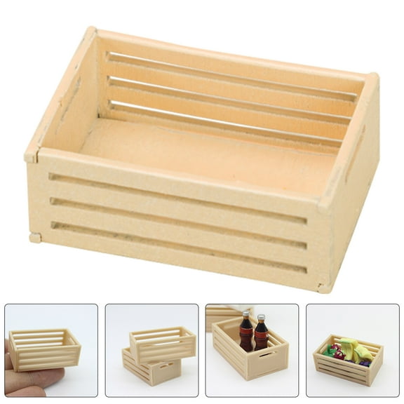 IDEANATEGRATE Miniature Decor Mini Storage Basket Khaki 6Pcs 1.6x1.0x0.6in