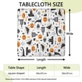thumbnail image 2 of Halloween Gravestones Ghosts and Pumpkins Square Fitted Tablecloth with Elastic Edge,Square Table Cover,Washable Elastic Table Cover for Home Kitchen Party Decor 36"x36", 2 of 6