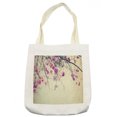 thumbnail image 1 of Nature Tote Bag, Floral Flowers Branches Sakura Blooms Cherry Blossoms Spring Time Photo, Cloth Linen Reusable Bag for Shopping Books Beach and More, 16.5" X 14", Cream, by Ambesonne, 1 of 2