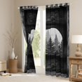 thumbnail image 3 of Homewish Grey Bear Print Curtains Pack of 2 (42x84 Each), Rustic Farmhouse Curtains Blackout, Teens Kids Adult Men Bedroom Curtains, Curtains Blackout Decor, 3 of 6