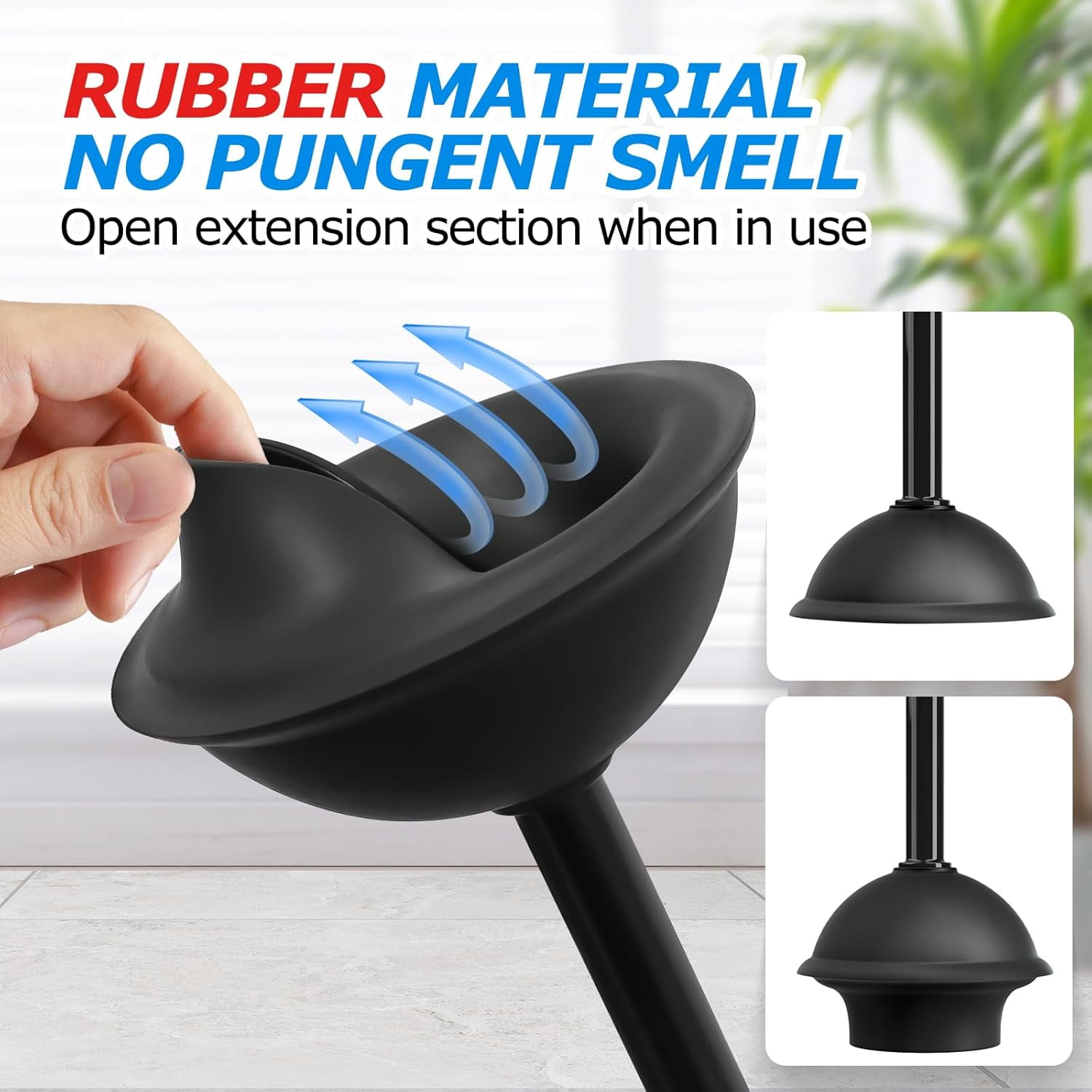 Toilet Brush and Plunger Set, 2 in 1 Combo, Extended Handle, Bathroom Cleaning Tools