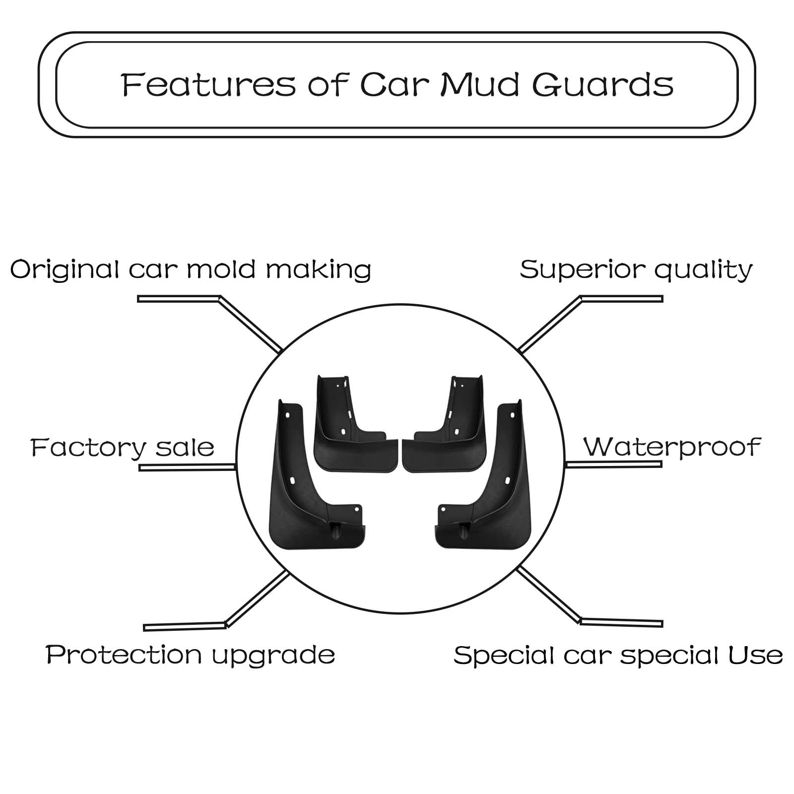Mud Flaps Splash Guards Fit For Mazda CX-50 2023, Car Fenders For Cars, Mud Guards,Front And Rear 4 Pieces Car Mudguards Wheel Dirt Flaps-Black