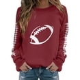 thumbnail image 5 of Football Mom Sweatshirts for Women Game Day Long Sleeve Crew Neck Sunday Funday Fall Fashion Must Haves Football Mom Shirt Loose Fit Rugby Shirt Football Print Sports Sports Mom Must Have Hiking Wine, 5 of 6