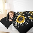 thumbnail image 4 of Homewish Cartoon Sunflower Teen Bedding Comforter Set, Dreamy Butterfly Animal Twin Comforter Sets, Rustic Plant Botanical Reversible Bedding Set, Super Cozy Room Decor, 2 Pieces, 4 of 8