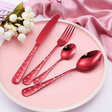 Raindrops Stainless Steel Tableware Set for Daily Use Assorted Color and Easy to Clean 1 Set