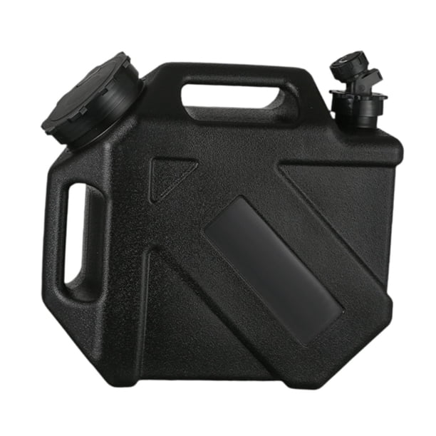 Contenedor de agua para acampar con grifo extraíble, reutilizable, para equipo de viaje, 10 l Negro
