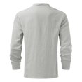 thumbnail image 5 of T Shirts for Men Casual Tops Winter Fall Long Sleeve Fall Leisure Travel Cotton Linen Vintage Hoodless Drawstring T-shirt Top, 5 of 5
