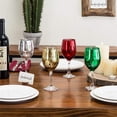 thumbnail image 3 of MyGift Set of 4 Etched Glass Colored Christmas Wine Glasses, 3 of 6