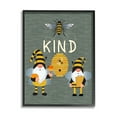 thumbnail image 2 of Stupell Industries Clever Be Kind Garden Gnomes Bumble Bees Buzzing Framed Wall Art, 16 x 20, Design by Linda Birtel, 2 of 5