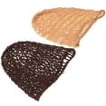 thumbnail image 4 of Shisuyan 2pcs Handcraft Crochet Net Hat Long Sleeping Hat Hair Protective Hair Protector(Beige, Coffee, 1pc for Each Color), 4 of 8