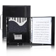thumbnail image 1 of Carpeta organizadora para partituras corales Musfunny, piel sintética negra, 1 of 8