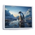 thumbnail image 2 of Designart "Elegant Penguin In The Snow I" Penguin Floater Framed Wall Art Living Room, 2 of 5