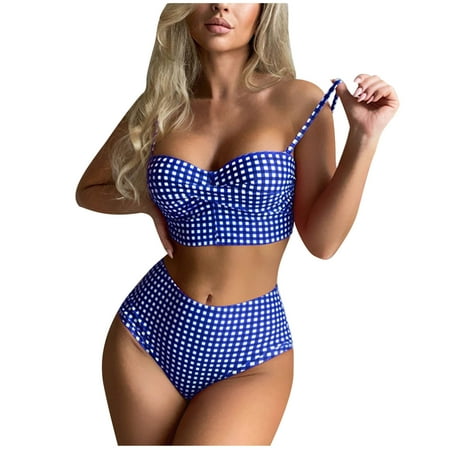 Zuesphe Womens Swimsuits 2 Piece Set Sexy Bathing Suits for Women Two Piece Ladies Swimwear Two Piece Beachwear Dresses for Women 2025 Bandeau Bikini Sets Sexy Strapless Clearance Sales