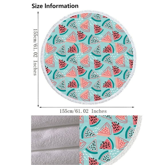 Yika Beach Blankets Beach Towel Round Printed Microfiber Beach Towel Super Lightweight Colorful Bath Towel Sandproof Beach Blanket Beach Mat Multi-Purpose Towel For Tr