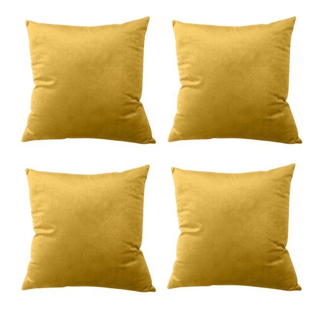 Cterwk - Juego de 4 fundas de cojín decorativas cuadradas de terciopelo grueso y súper suave para sofá, sala de estar, oficina, 40,6 x 40,6 cm