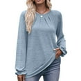 thumbnail image 6 of Godom Long Sleeve Shirts Womens Pleated Business Casual Blouses with Smocked, 6 of 7