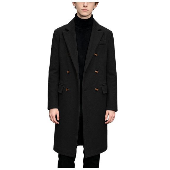 Dakiuu Boys Dress Coat Notch Lapel Winter Button Front Long Sleeve