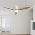 thumbnail image 4 of 52" Flush Mount Wood Ceiling Fan with Dimmable LED Light and Remote Control White N/A, 4 of 5