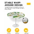 thumbnail image 2 of nqOlkjepod Lemon Flower Round Tablecloth, Fitted Table Cover with Elastic for 45"-54" Round Tables, Summer Leaves Watercolor Green Table Cloth Outdoor Indoor Dinning Party Waterproof Tablecloths, 2 of 6