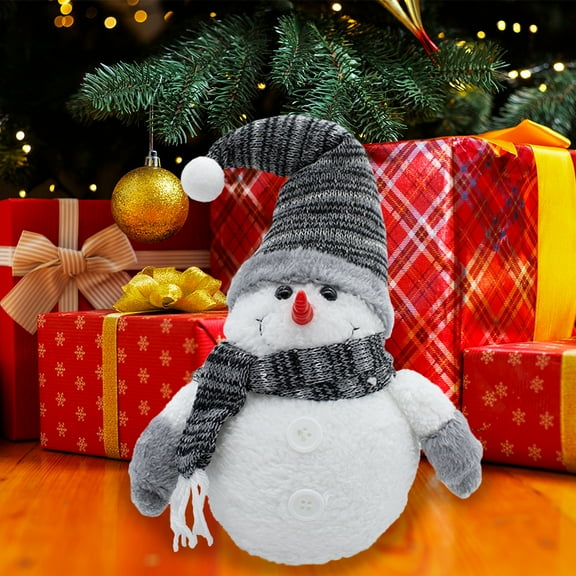 Peluche Decorativo Navi Colors Muñeco de Nieve con Luz LED Gris 25cm