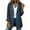 Dark Gray Coats for Women, variant on CYMMPU Women’s Denim Contrast Lapel Blazer Jacket, Open Front Single Button Rolled Cuff Patch Pockets Long Sleeve Relaxed Fit Outerwear Khaki M
