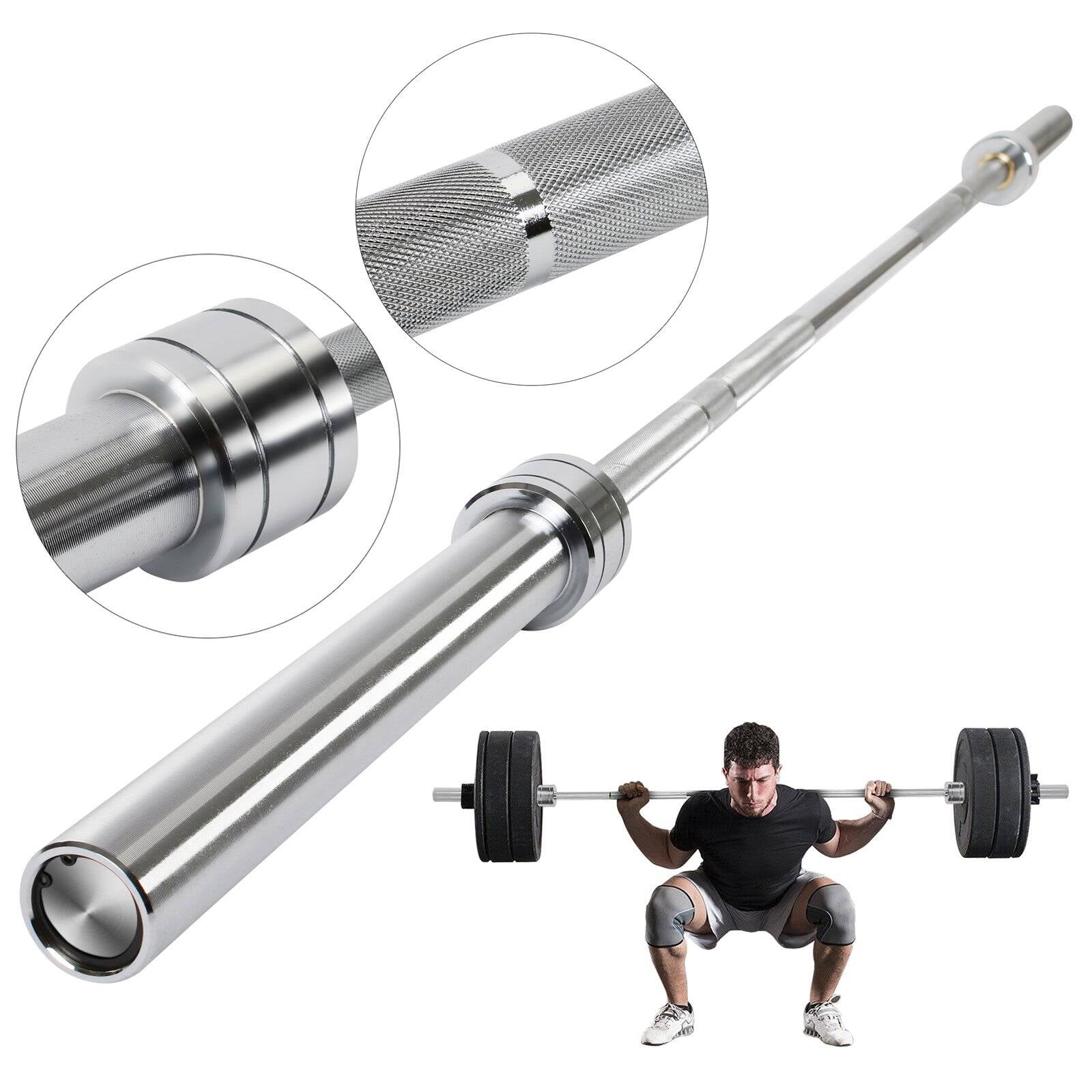5Ft/1.5m Olympic Chrome Bar Weight Lifting Barbell Rod for Workout Gym Training 