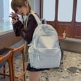 thumbnail image 5 of Polka Dots School Backpack, Multi-layer Backpack with Pendant, Spacious Bag for Shopping Work College (Light Blue), 5 of 9