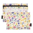thumbnail image 2 of 2 Pack Pencil Pouch for 3 Ring Binder Smooth Zipper Folders with Pockets Clear Window Pencil Case Colorful Watercolor Floral, 2 of 6
