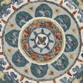 thumbnail image 2 of 4â€™ Round Teal Decorative Floral Area Rug, 2 of 3