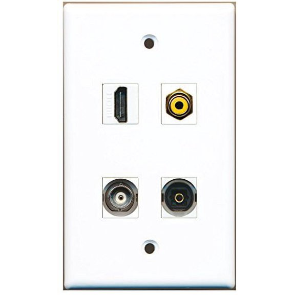 RiteAV - 1 Port HDMI 1 Port RCA Yellow 1 Port Toslink 1 Port BNC Wall Plate