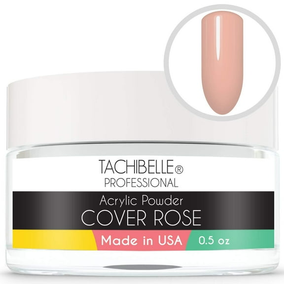 Tachibelle Professional Acrylic Nail System Cover Rose Acrylic Powder, 0.5 oz. Made in USA. Used in Professional Salons.