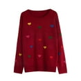 thumbnail image 4 of Yuyuzo Sweaters for Women Valentines Day Crewneck Long Sleeve Shirts Loose Casual Comfy Knit Pullover Tops, 4 of 6