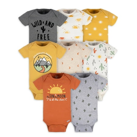 

Gerber Baby Boy or Girl Gender Neutral Short Sleeves Onesies Bodysuits 8-Pack (Newborn - 12 Months)