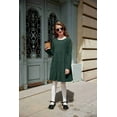 thumbnail image 4 of Arshiner Girls Long Sleeve Dress Fall Cotton Crewneck Tiered Ruffle Swing Solid Casual Midi Dresses, 4 of 8