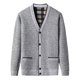 thumbnail image 1 of Suéter tipo cárdigan de punto con botones y cuello de pico para hombre de mediana edad y mayor de invierno con forro de terciopelo, 1 of 6