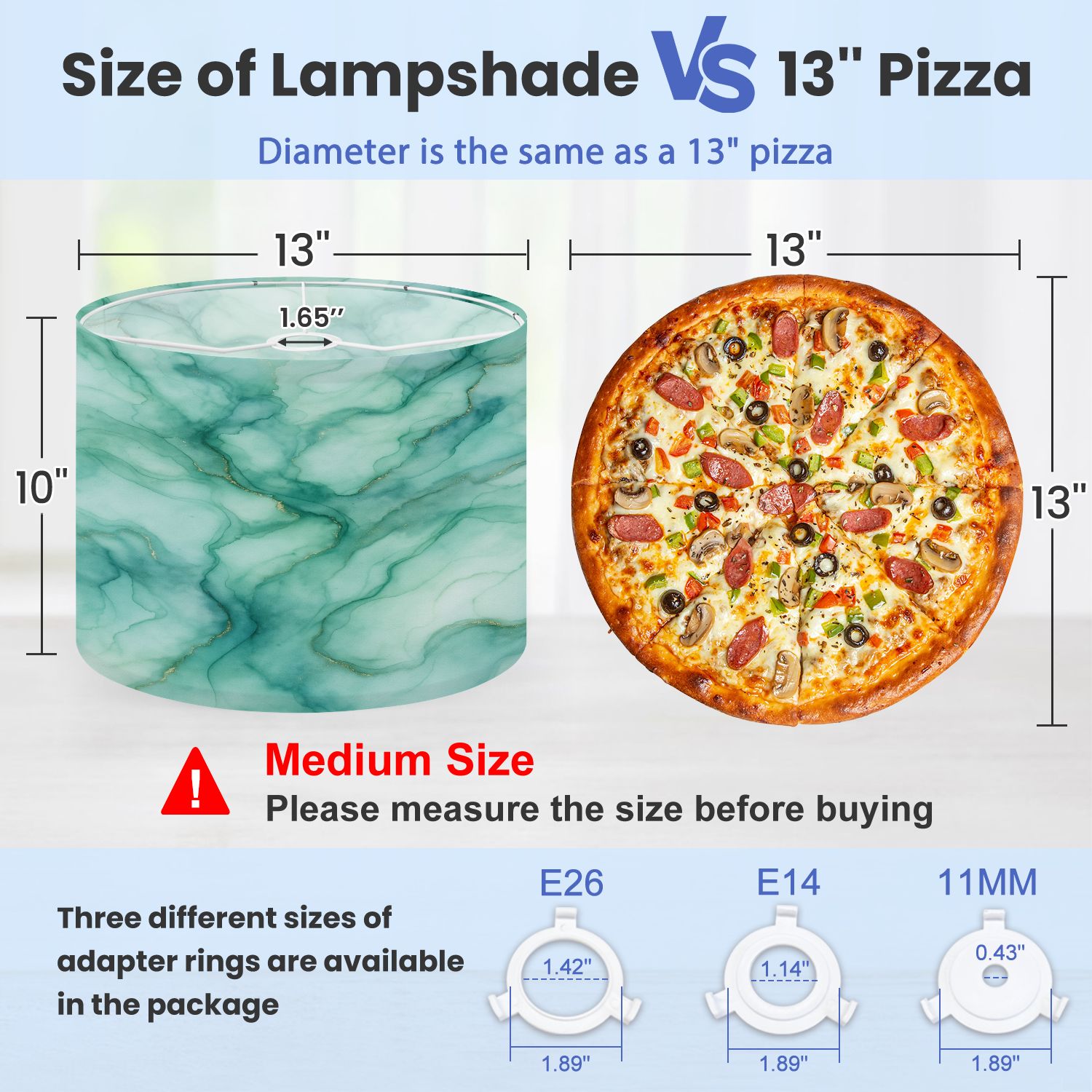 Lampshades 2 Pack Foil Seamless Blue Ink Paint Green Marble Watercolor Light Elegant 13"x13"x10" Light Shade for Table Lamps Floor Lamps Drum Lamp Shades Lampshade Replacement Easy Assembly