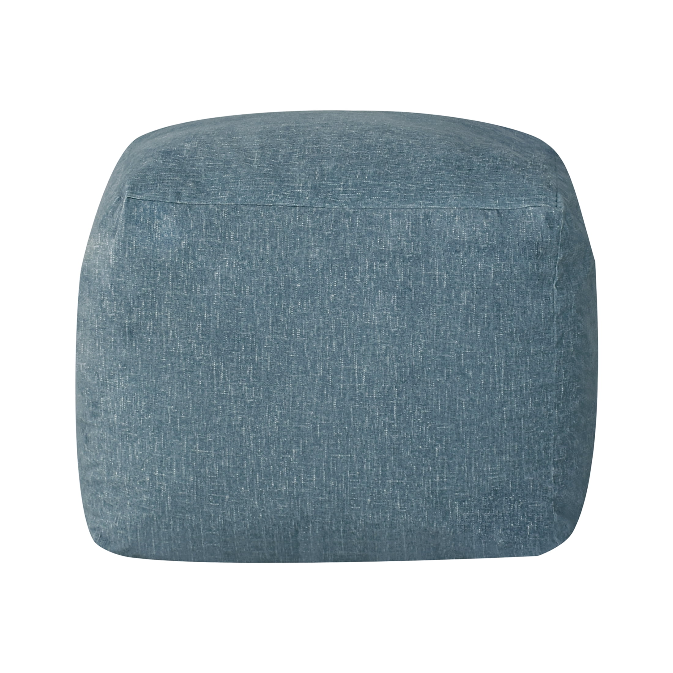 Castle Place 24" Velvet Pouf, Sapphire Blue
