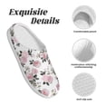 thumbnail image 5 of Lsque Rose Flowers Pattern Womens Comfort Cotton on Scuff With Memory Foam and Anti-skid Sole Slipper-35/36, 5 of 7