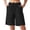 Black a2, variant on Bermuda Shorts for Women Knee Length Elastic Waist Drawstring Wide Leg Shorts Classic Fit Summer Casual Beach Shorts with Pockets