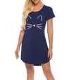 thumbnail image 4 of URMAGIC Womens Cute Cotton Nightdress Nightgown Loose Pajamas Nightshirt Loungewear, 4 of 8