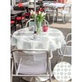 thumbnail image 5 of Outdoor Tablecloth with Umbrella Hole for Patio/Picnic/Party/Camping, Blue Green Bohemia Waterproof Table Cloth Round Cover Washable, Vintage Abstract Boho Flowers Cream (Dia 60"), 5 of 8