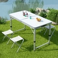thumbnail image 3 of axGear Portable Camping Table Folding Picnic Desk Chair Aluminum Outdoor Dining Stools, 3 of 8
