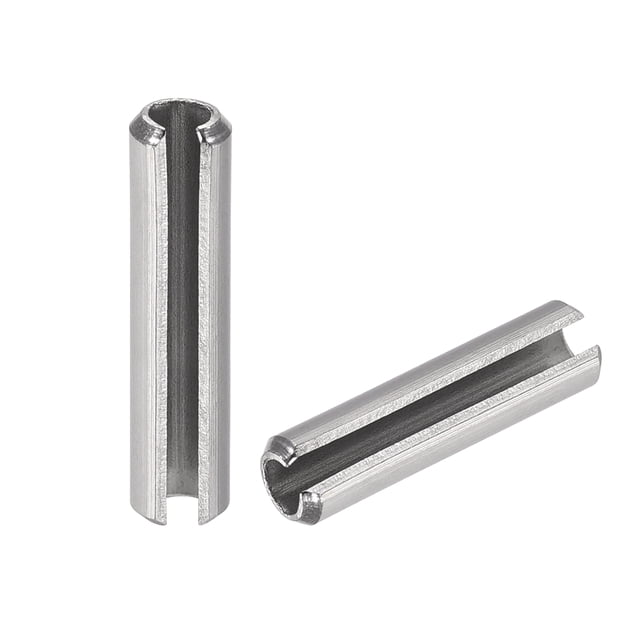 Unique Bargains Slotted Spring Pin M5 x 50mm 304 Stainless Steel Split Spring Roll Dowel Pins Plain Finish 10Pcs
