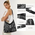 thumbnail image 5 of Canvas Crossbody Bag for Office Workers Aesthetic Cute Gothic Black Stars and Moon Tote Bag for Beach Trendy Gifts, 5 of 5