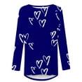 thumbnail image 5 of Wycnly Valentines Day Shirt Womens Valentines Heart Tops Spring Ladies Long Sleeve Round Neck Pullover Blouses Trendy Heart Print Girls Valentine Day Sweater Weekly, 5 of 5