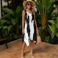 thumbnail image 3 of FUIALDOLG Black and White Dress for Women Lady Summer Sleeveless Tank Dress Loose Fit Casual Asymmetric Hem Midi Dress Casual Flowy Swing Dresses for Graduation, Cocktail,XL, 3 of 7