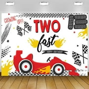 Two Fast Birthday Backdrops Red Race Car Tires Photo Background Boy 2nd Birthday Party Backdrop Decoration Banner Happy Birthday Photography Background